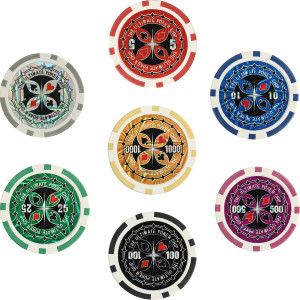Pokerkoffer 500 Chips Laser Pokerchips Karten Würfel Buttons Aluminium