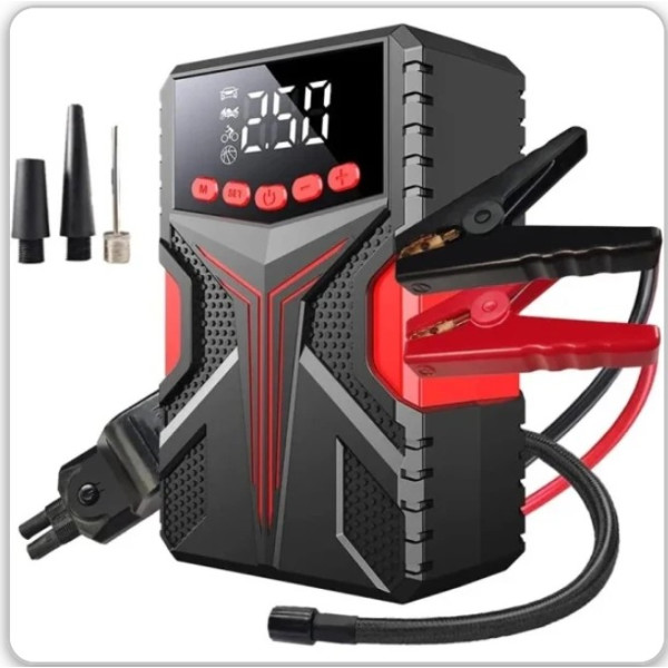 4-in-1 Auto-Starthilfegerät Luftkompressor Powerbank LED-Licht 2000A