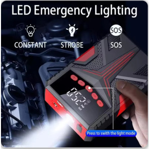4-in-1 Auto-Starthilfegerät Luftkompressor Powerbank LED-Licht 2000A