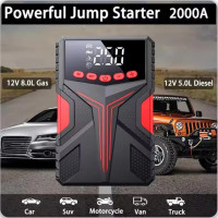 4-in-1 Auto-Starthilfegerät Luftkompressor Powerbank LED-Licht 2000A