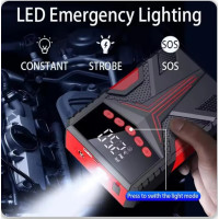 4-in-1 Auto-Starthilfegerät Luftkompressor Powerbank LED-Licht 2000A