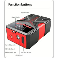 4-in-1 Auto-Starthilfegerät Luftkompressor Powerbank LED-Licht 2000A