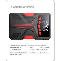 4-in-1 Auto-Starthilfegerät Luftkompressor Powerbank LED-Licht 2000A