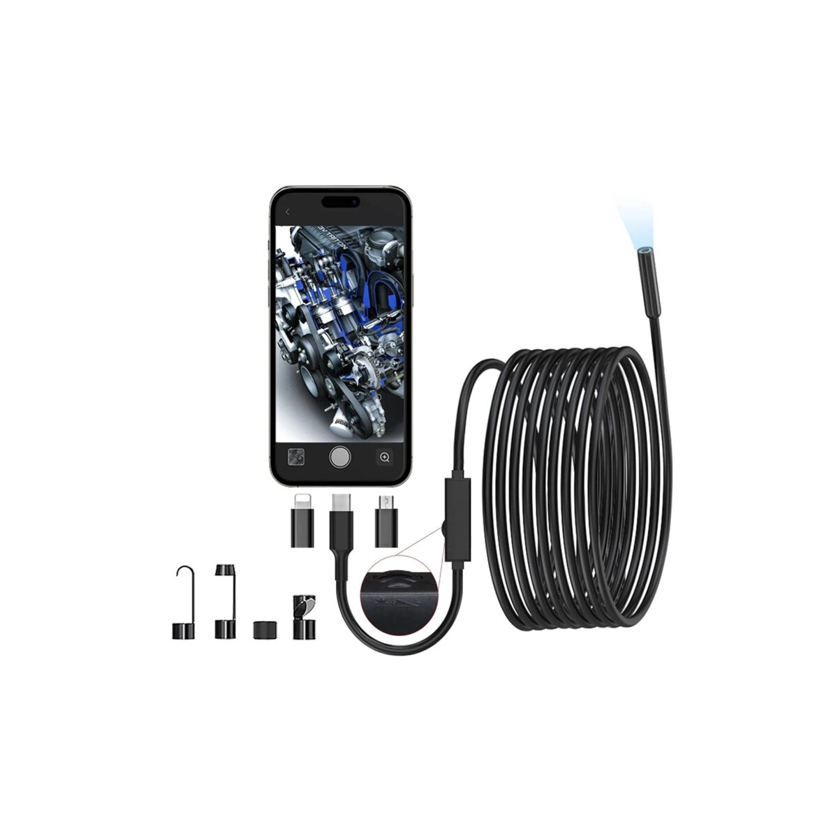 Endoskop Kamera 1920P HD 5 m wasserdicht mit Licht + 360&deg