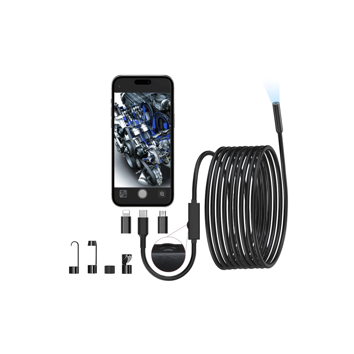 Endoskop Kamera 1920P HD 5 m wasserdicht mit Licht +...