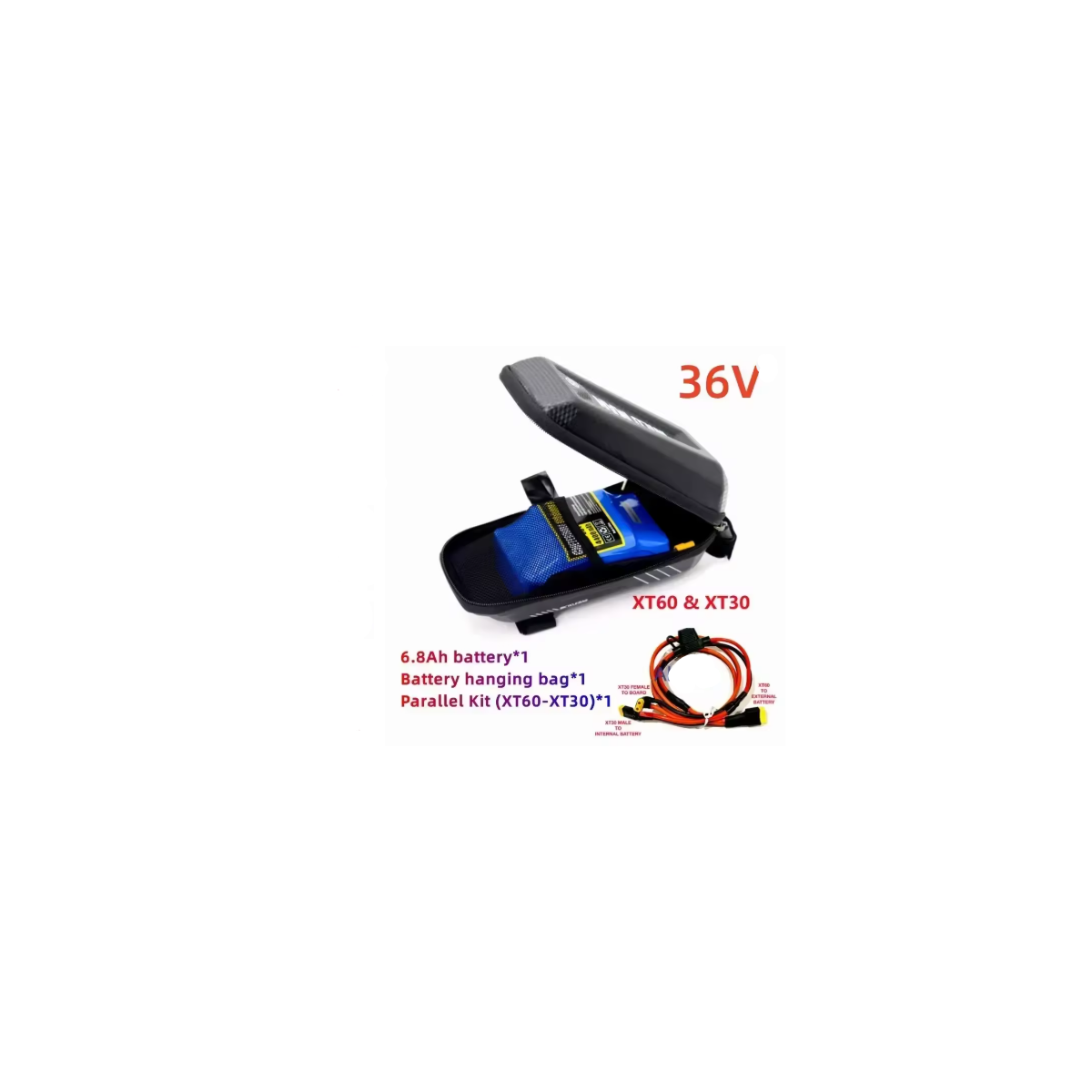 Chetredoli 36V 6800mAh Zusatzbatterie mit Wildman Tasche...