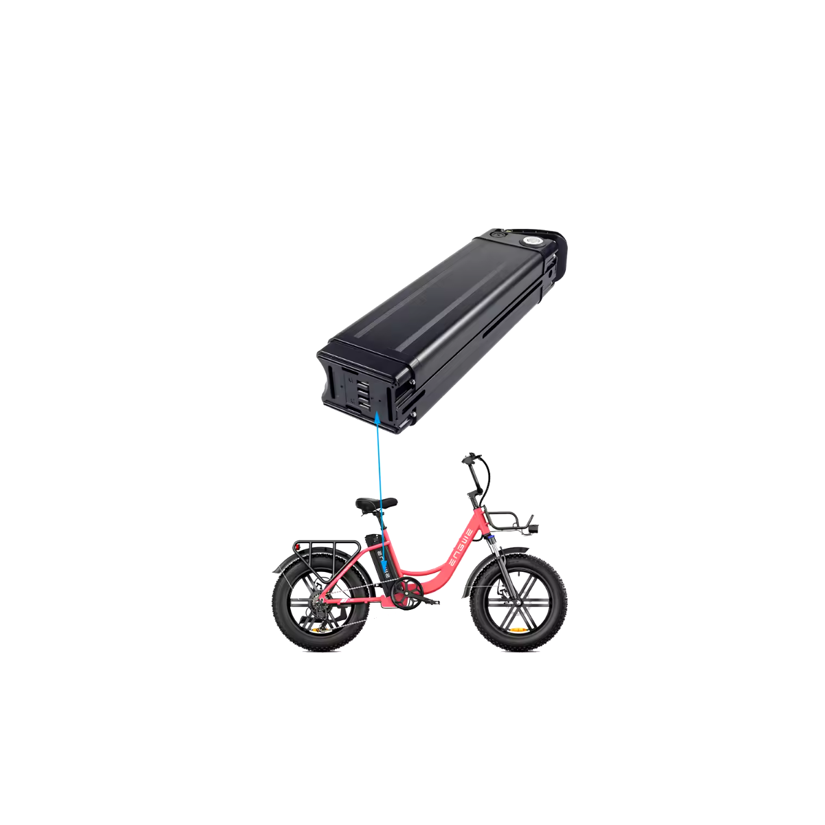 AKJA 48V 50Ah E-Bike Batterie Silber Fis box