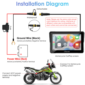 Carpuride W702 Pro Motorrad-Stereo kabellos Bluetooth IP67 wasserdicht