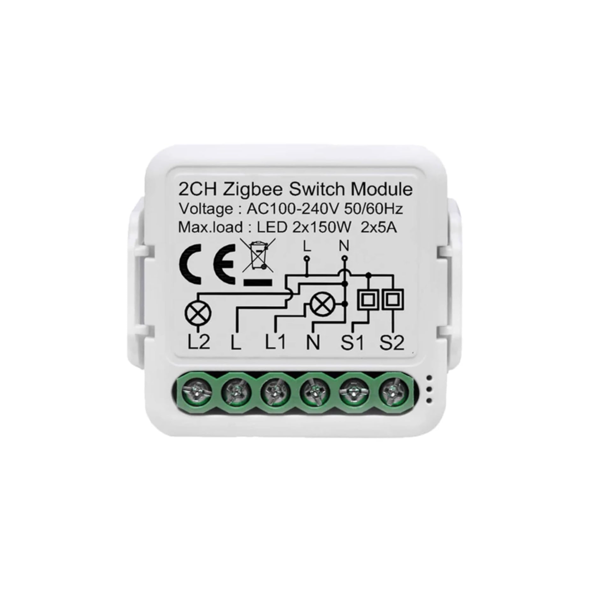 2CH Zigbee Switch Module 2-Kanal Smart S box