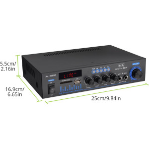 LiNKFOR Bluetooth Stereoverstärker HiFi Verstärker FM USB SD Heim Audio