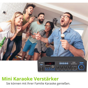LiNKFOR Bluetooth Stereoverstärker HiFi Verstärker FM USB SD Heim Audio