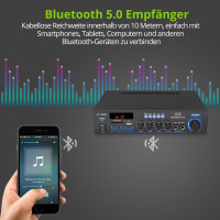 LiNKFOR Bluetooth Stereoverstärker HiFi Verstärker FM USB SD Heim Audio