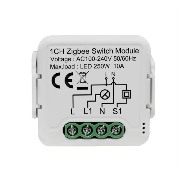 1-CH Zigbee Switch Module 10A Smart Home Relais Unterputz Schalter
