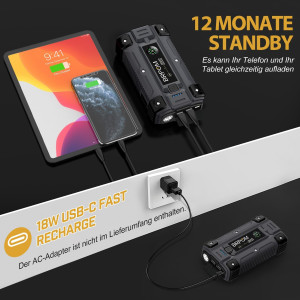 BRPOM Starthilfe Powerbank 5000A 26800mAh Auto LCD Display LED Taschenlampe