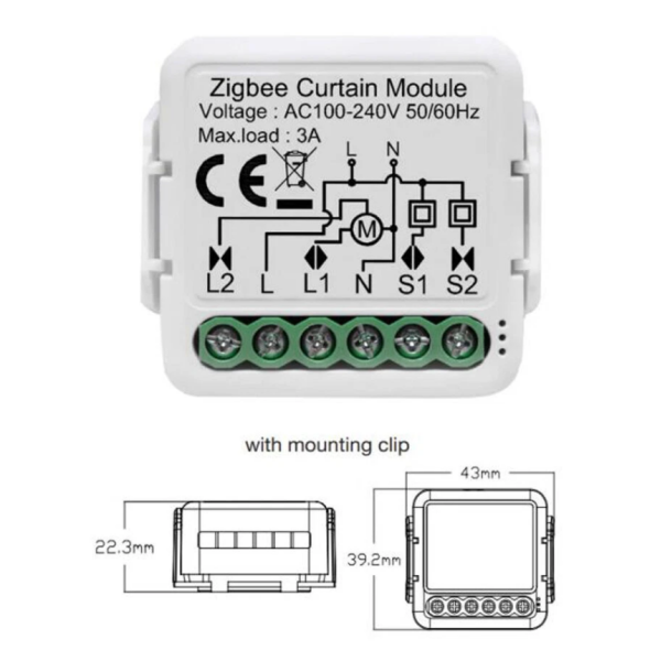 ZigBee 3.0 Smart Life Curtain Switch Module für Rollladen Motor
