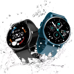 LIGE Smartwatch ZL02 Herren Damen Full Touch Fitness Tracker Schwarz Blau