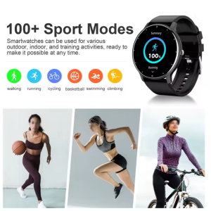 LIGE Smartwatch ZL02 Herren Damen Full Touch Fitness Tracker Schwarz Blau