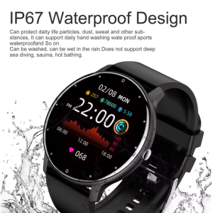 LIGE Smartwatch ZL02 Herren Damen Full Touch Fitness Tracker Schwarz Blau