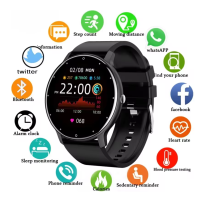 LIGE Smartwatch ZL02 Herren Damen Full Touch Fitness Tracker Schwarz Blau