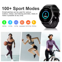 LIGE Smartwatch ZL02 Herren Damen Full Touch Fitness Tracker Schwarz Blau