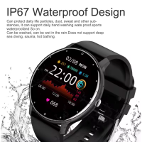 LIGE Smartwatch ZL02 Herren Damen Full Touch Fitness Tracker Schwarz Blau