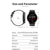 LIGE Smartwatch ZL02 Herren Damen Full Touch Fitness Tracker Schwarz Blau