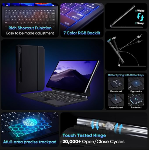 doqo Tastaturhülle Galaxy Tab 12,4 Zoll Touchpad