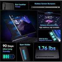 doqo Tastaturhülle Galaxy Tab 12,4 Zoll Touchpad