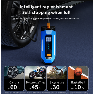 PS-219 Notstartgerät 6000mAh Powerbank Luftpumpe LED Auto Starthilfe Blau