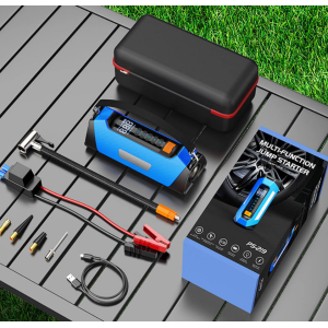 PS-219 Notstartgerät 6000mAh Powerbank Luftpumpe LED Auto Starthilfe Blau