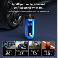 PS-219 Notstartgerät 6000mAh Powerbank Luftpumpe LED Auto Starthilfe Blau