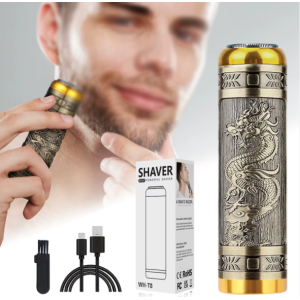 Elektrorasierer RAZOR HW-T8 Mini USB Wiederaufladbar Golden Dragon