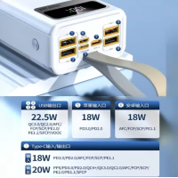 HINNE 100000mAh Powerbank 22,5W Schnellladung LED Outdoor Große Kapazität