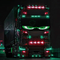 LED Augen Devil Eyes Auto LKW Flex Display App Steuerung USB IP65 Bunt