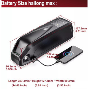 AKJA 48V 20Ah E-Bike Akku 1200W Samsung 21700 Lithium Zellen Hailong Max