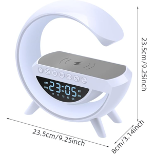 5-in-1 Nachtlicht BT3401 Bluetooth Lautsprecher FM Wecker USB Qi Ladegerät