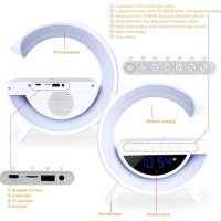 5-in-1 Nachtlicht BT3401 Bluetooth Lautsprecher FM Wecker USB Qi Ladegerät