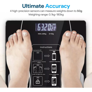 Digitale Körperfettwaage Bluetooth Waage mit BMI APP LCD Display Präzise