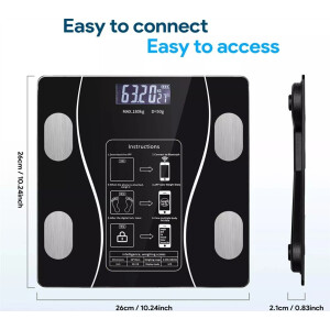 Digitale Körperfettwaage Bluetooth Waage mit BMI APP LCD Display Präzise
