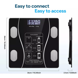 Digitale Körperfettwaage Bluetooth Waage mit BMI APP LCD Display Präzise
