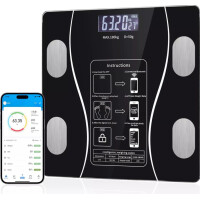 Digitale Körperfettwaage Bluetooth Waage mit BMI APP LCD Display Präzise