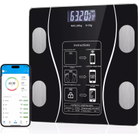 Digitale Körperfettwaage Bluetooth Waage mit BMI APP LCD Display Präzise