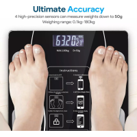 Digitale Körperfettwaage Bluetooth Waage mit BMI APP LCD Display Präzise