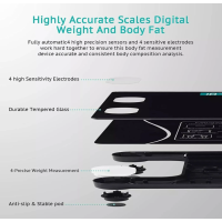 Digitale Körperfettwaage Bluetooth Waage mit BMI APP LCD Display Präzise