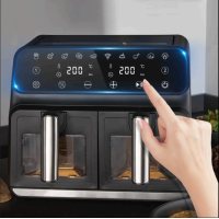 AeroFry 8L Heißluftfritteuse TTAF-801DT 2 Zonen 1700W LED Touch Display