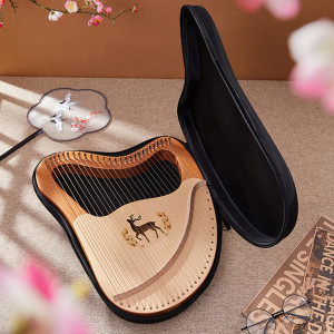 Lyre Harp 32 Saiten Mahagoniholz Leierharfe Starter-Set für Anfänger & Musikliebhaber