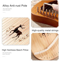 Lyre Harp 32 Saiten Mahagoniholz Leierharfe Starter-Set für Anfänger & Musikliebhaber