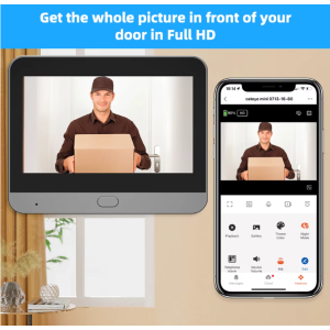Tuya Smart 3MP Digital Peephole WiFi Türkamera 140° Weitwinkel PIR Alexa Google