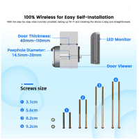 Tuya Smart 3MP Digital Peephole WiFi Türkamera 140° Weitwinkel PIR Alexa Google