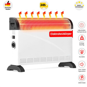 Niclas Classic Thermokonvektor 2000W Heizgerät Raumheizung Energieeffizient Weiß